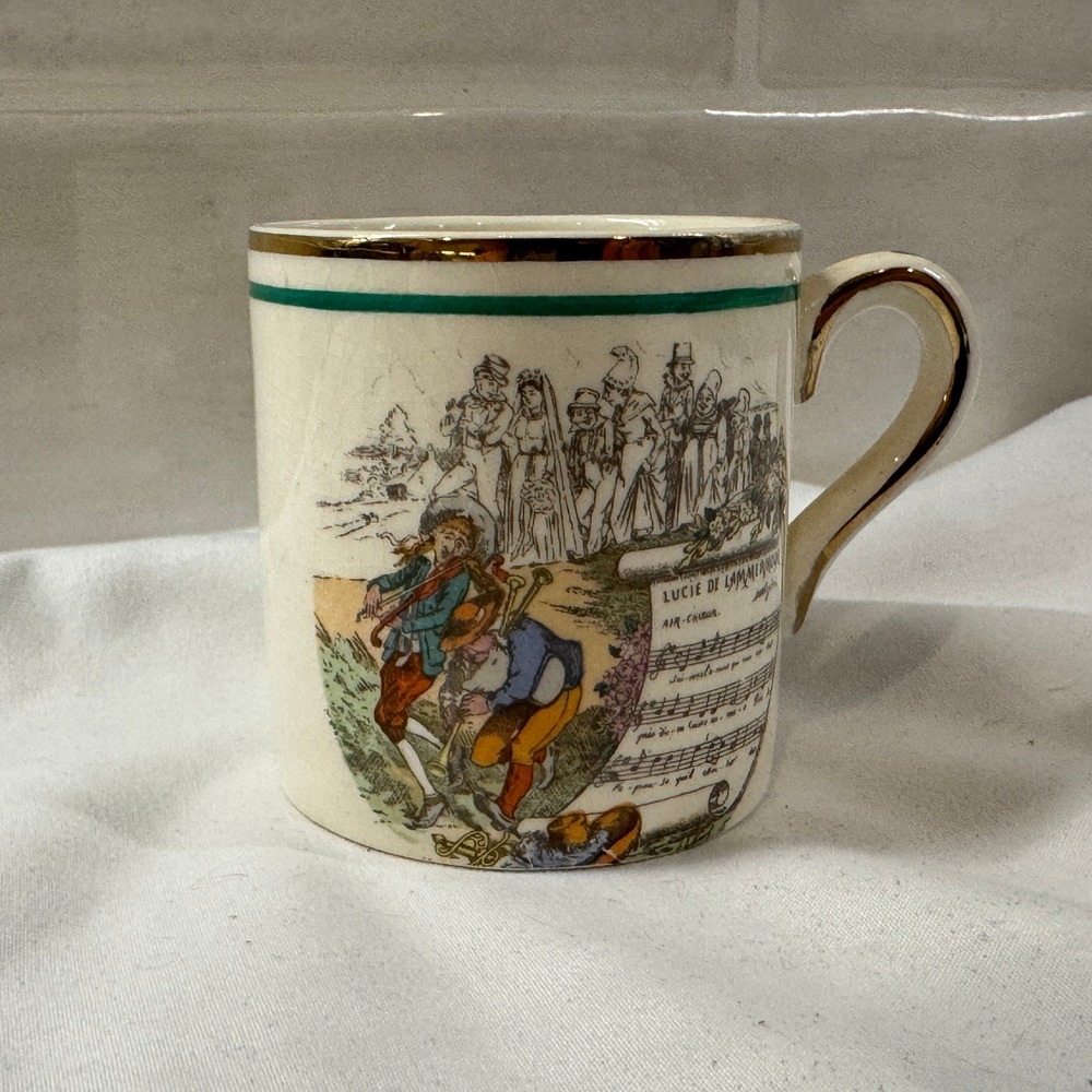 Vintage Lucie De Lamermoor Opera Music Cup 4 oz Cream England
